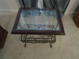 Glass Top Magazine Rack/End Table