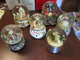 Lot of Six Snow Globes