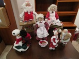 Lot of Santa and Mrs. Claus Dolls and Figurines