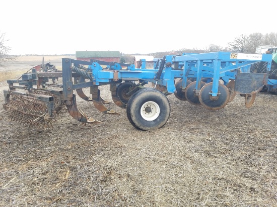 DMI Turbo Tiger II, 5 Shank Chisel Plow, 15’ w/Angle Rotary Harrow