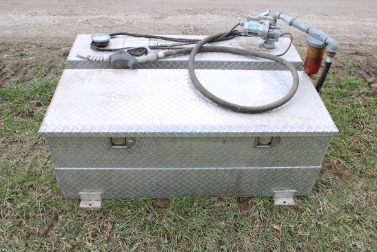 Diamond Plate Fuel Tank For Truckbed w/ Pump