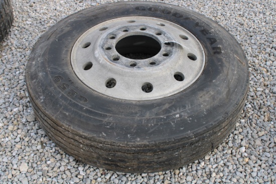 Goodyear 11R-24.5 (1) Tire and Rim