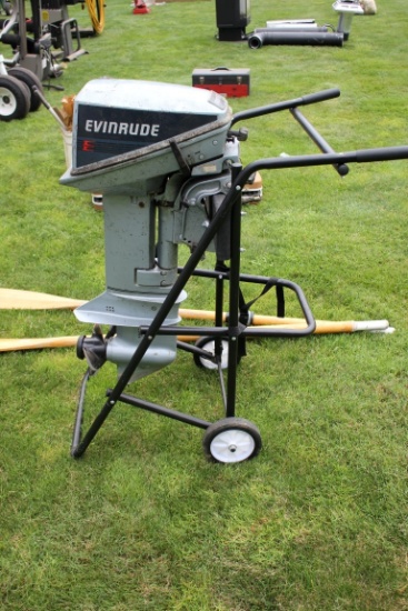 Evinrude 15 HP Outboard Motors W/Gas Can and Dolly  NO RESERVE