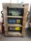 Shelving Unit from Reclaimed Barn Wood W/Decorative Pipes and Assortment of License Plates NO RESERV