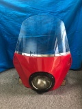 Motorcycle Windshield Lamp (Lights up!) W/Police Light and Installable NOS Fog Lights NO RESERVE
