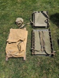 Two Packboards, One Large Packboard w/Wooden Handle and Canteen