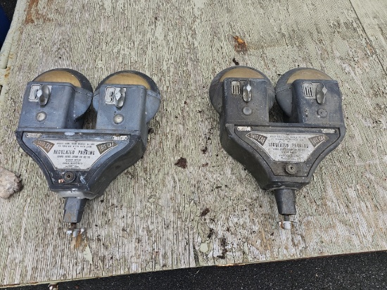 Two Vintage Parking Meters