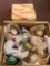 box of Christmas vintage ornaments and wood crate