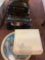 tin trays, ceramic train cars, goebel nun, old puzzle