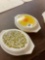 TWO Pyrex covered casseroles fire king covered casserole white glass baking dish all very good