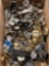 One flat of vintage wrist watches pocket watches and parts