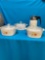 Four pieces of Corningware