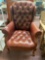 high back vinyl chair , nailhead accents