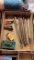 Shotgun shells, .22 caliber ammo, Winchester .22 cal empty box, gun cleaning sticks
