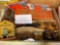 toys gene autry snap pop guns, Czechoslovakian metal violin in box , gyro scope in box etc camera