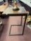 c shape table and lamp