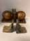 Pair old world globe bookends pair metal country boy bookends