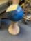bowling ball lawn ornament on decorative ceramic base 20 inches tall