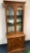 solid walnut curio cabinet from holzheimer's Cleveland Ohio 2 pc lighted