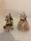 Two antique Dresden lace figurines