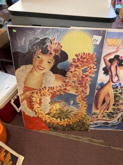 Two Hawaiian themed posters