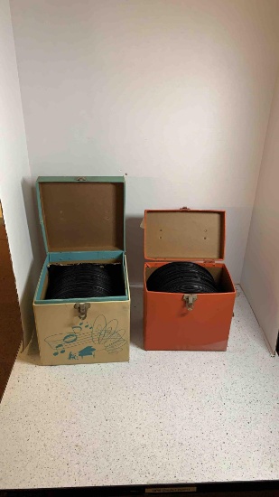 2 boxes of 45 records
