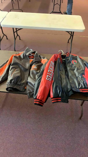 NFL brand Cleveland Browns leather jacket size XL and Steve and Barrys brand Ohio State Buckeyes