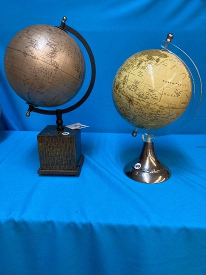 Two decorative globes