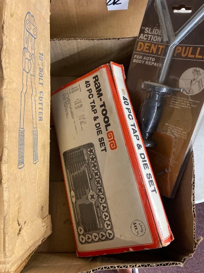 bolt cutters, ram tool set, dent puller