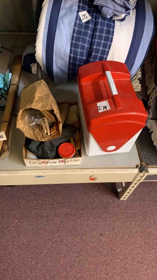 Rubbermaid cooler, painting supplies
