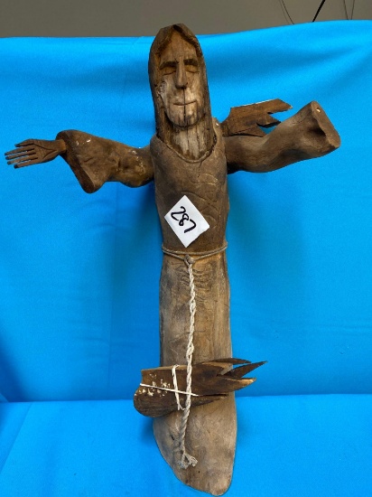 wooden carved angel or Jesus