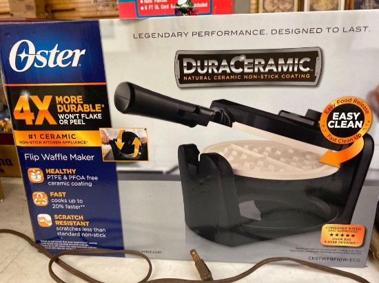 oster flip waffle maker new in box