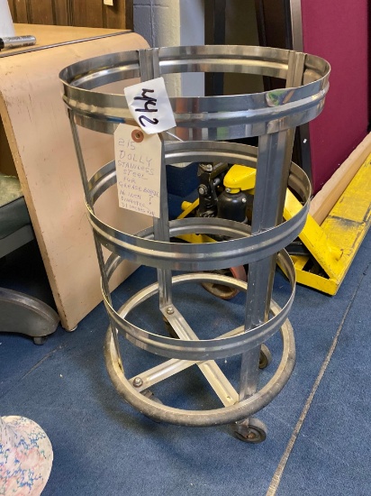 dolly stainless steel for grease barrel 16 inch diameter 31 inches tall