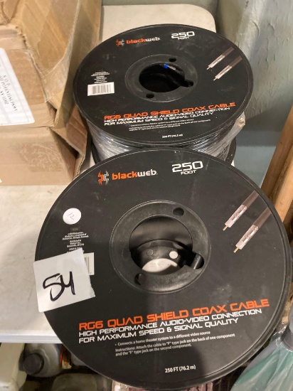 Black web are G6 quad shield coax cable 500 foot