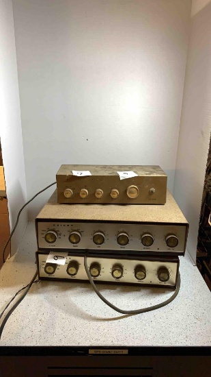 2 Knight amplifiers and 1 Heathkit preamplifier