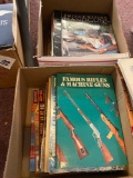 2 boxes gun books and magazines , field and stream