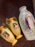 3 antique French vases