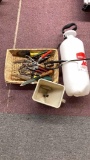yard tools, weed sprayer, miscellaneous