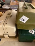 3 tackle boxes filled with tackle
