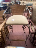 1 bar height chair , wicker and Metal