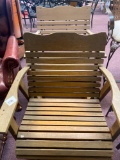 2 wooden outdoor chairs glider rockers