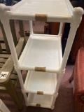 1 plastic shelf unit 39 inches tall