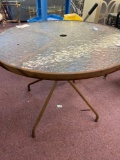 small outdoor glass top table no chairs 32 inches across