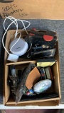 Amazon Echo Dot, broken toy train, phone with Otter Box, keychains