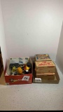 2 die cast 1918 Ford Pickup trucks, 2 die cast 1930 Ford Roadster trucks, toy motorcycles, campers,