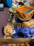 large lot of miscellaneous collectibles, glass, figures, plates, porcelain doll