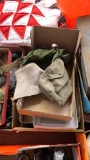 3 boxes of knives, stainless steel hunting knives, knife holsters, satchels