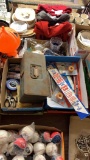 6 boxes of garage tools, saw blades, pliers, precision screwdrivers, claw hammer, locked toolbox
