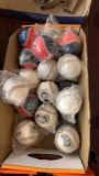 Box of baseballs, mostly in bags, Hometown superstars balls, Orel Hershiser, Carlos Baerga, Albert