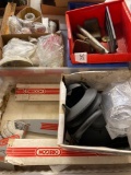 wall lite, miscellaneous tools, tape, light fixtures